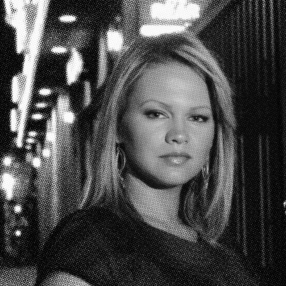 Harmony in front of strip club - BW With Halftone